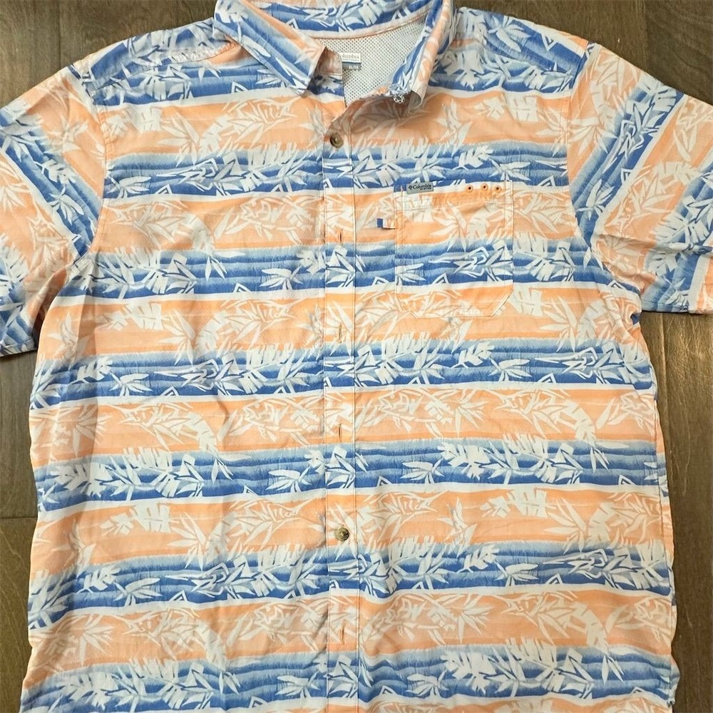 Columbia PFG Men's XL Floral Tropical Short‎ Sleeve Shirt Multicolor